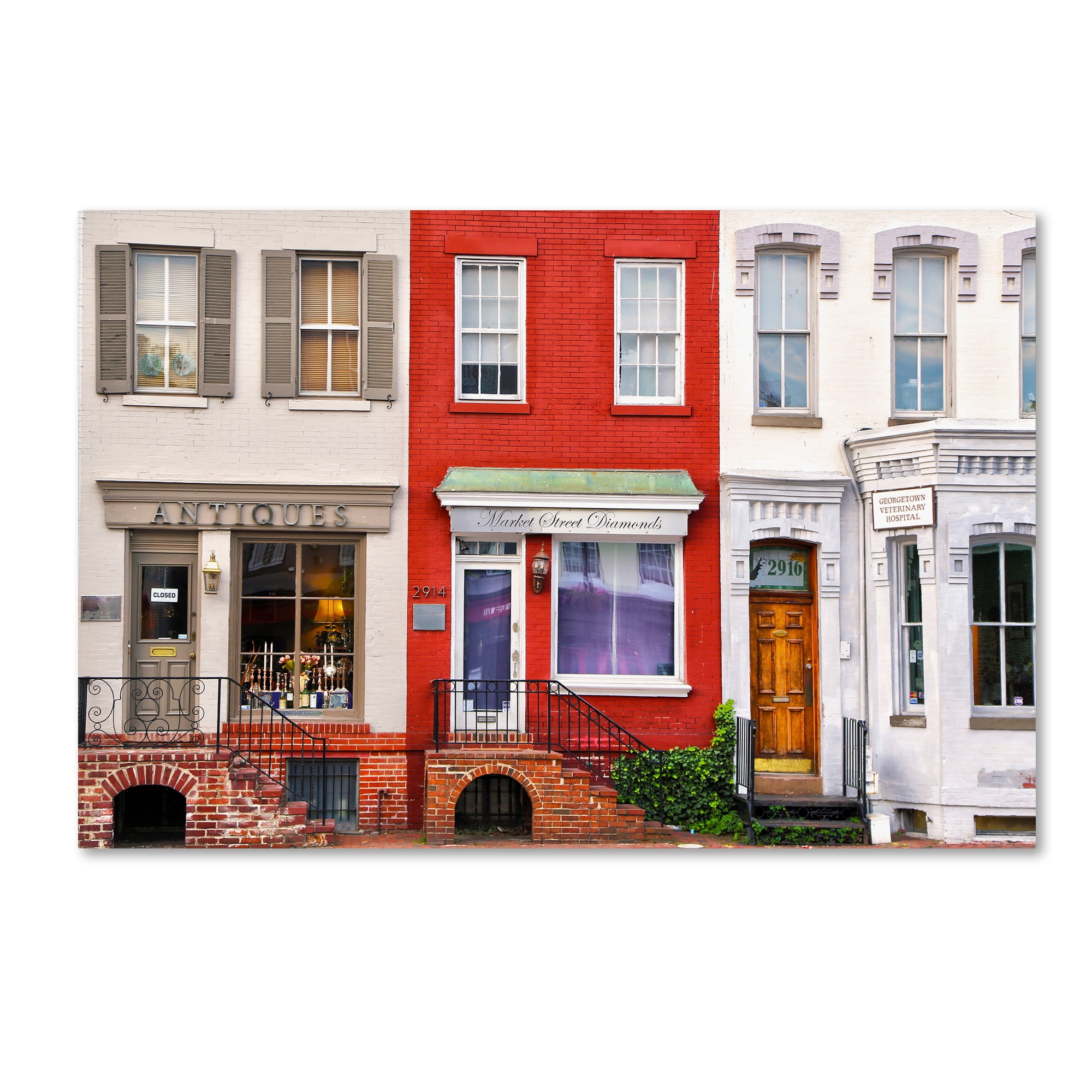 Trademark Fine Art "Georgetown Shops DC" Canvas Art by CATeyes