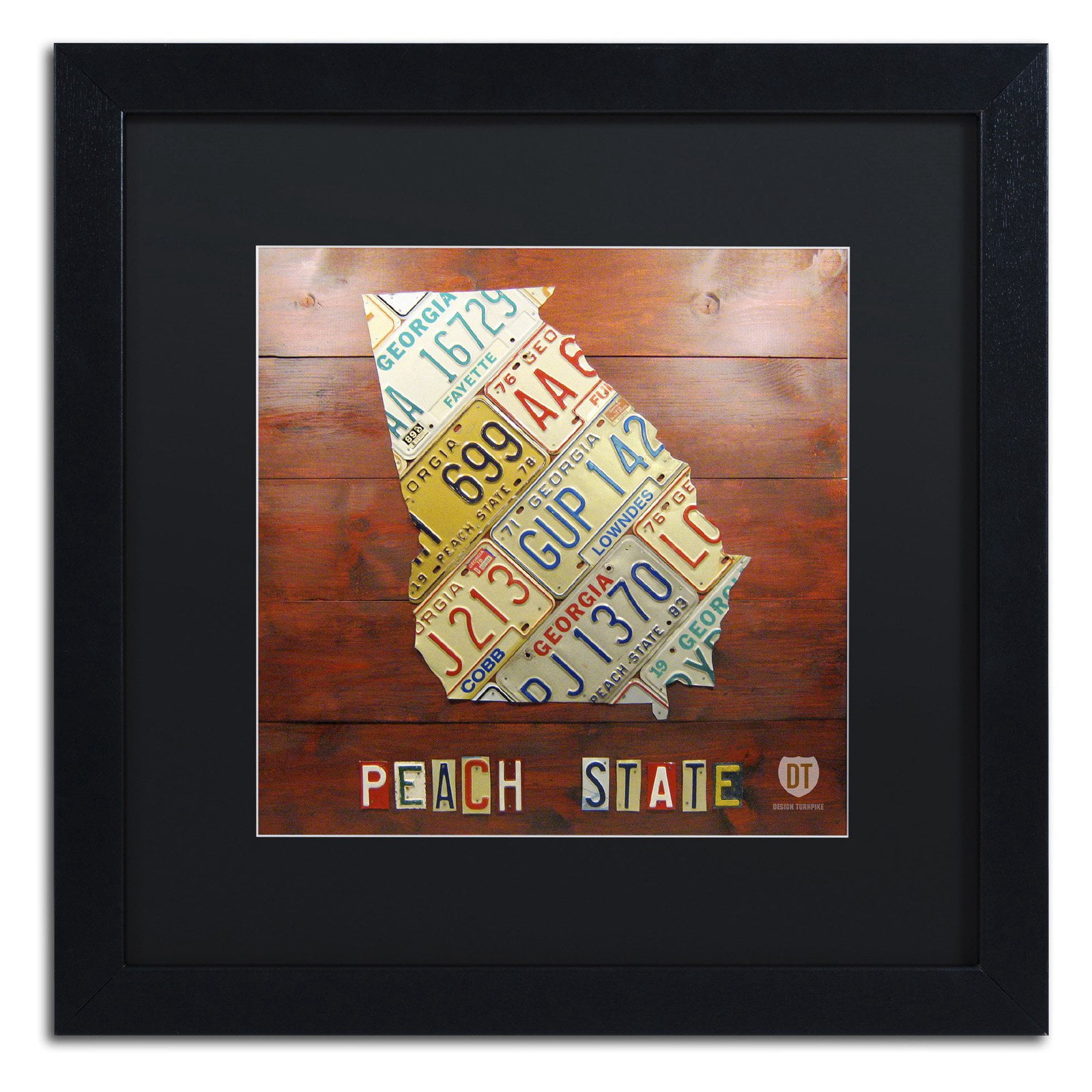 Trademark Fine Art 'Georgia Map' Canvas Art by Design Turnpike, Black Matte, Black Frame