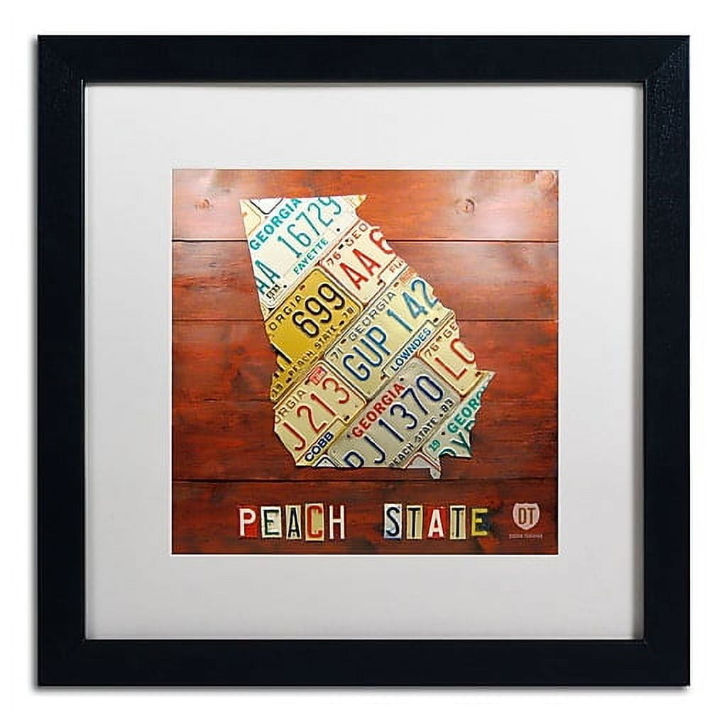 Trademark Fine Art 'Georgia Map' Canvas Art by Design Turnpike, White Matte, Black Frame