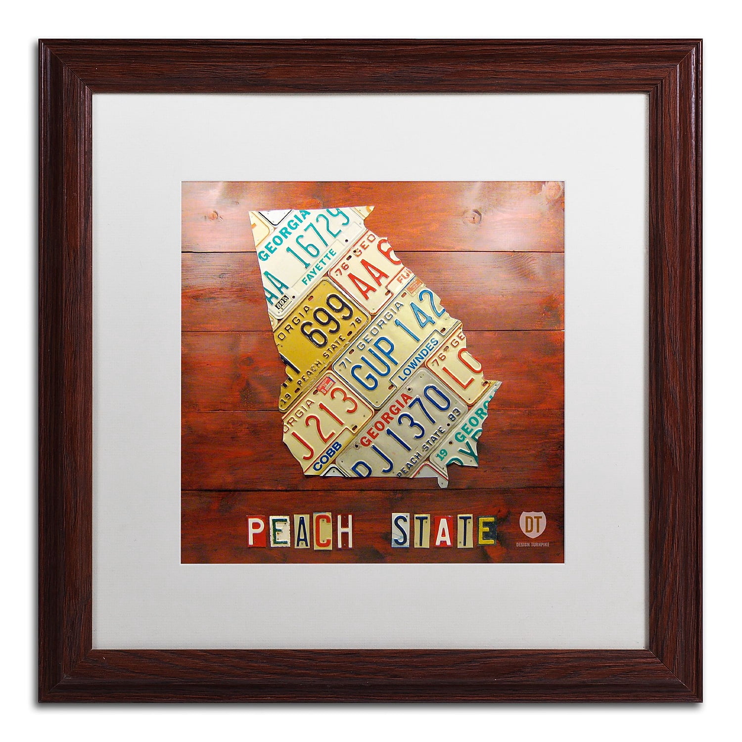 Trademark Fine Art 'Georgia Map' Canvas Art by Design Turnpike, White Matte, Wood Frame
