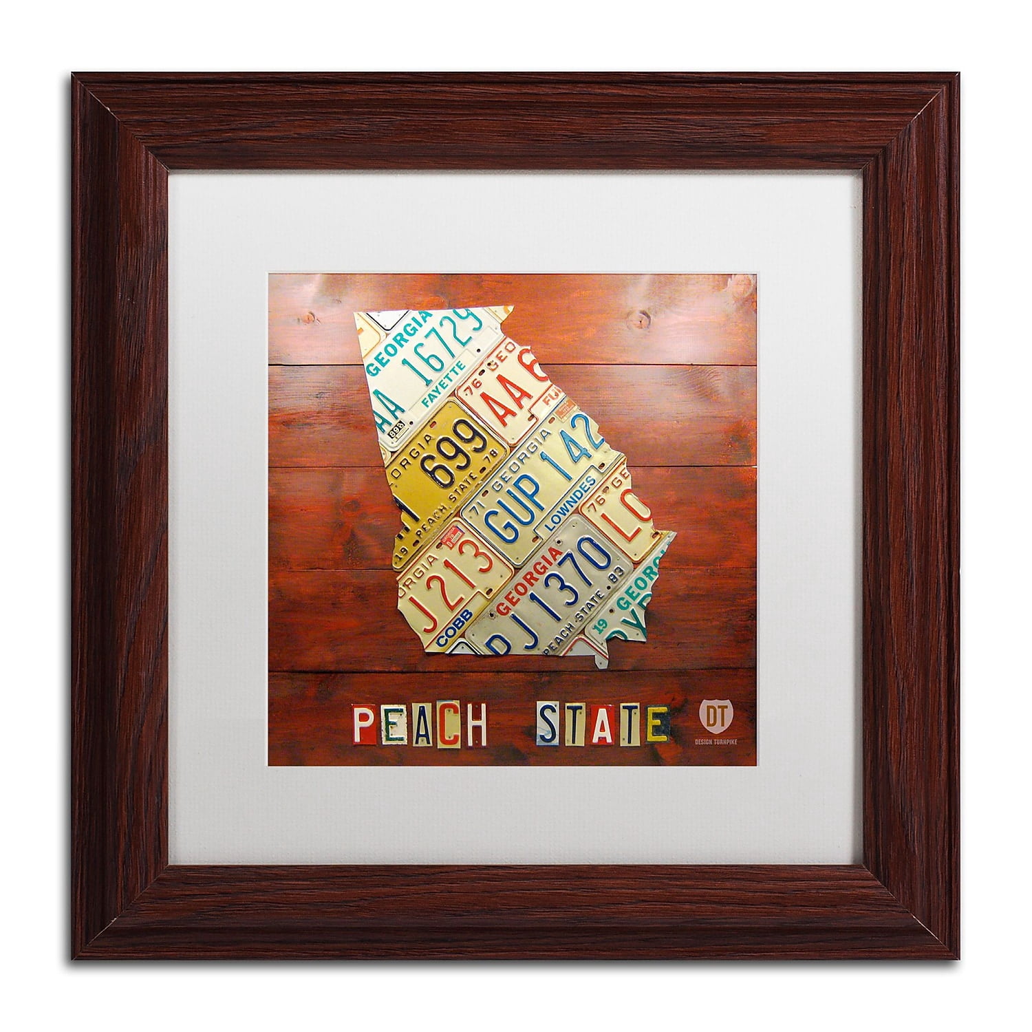Trademark Fine Art 'Georgia Map' Canvas Art by Design Turnpike, White Matte, Wood Frame