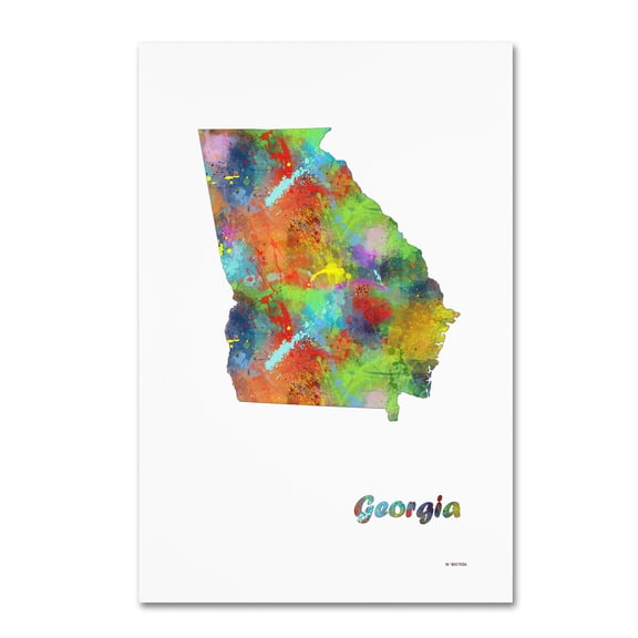 Trademark Fine Art "Georgia State Map-1" Canvas Art by Marlene Watson
