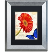 Trademark Fine Art "Gerbera Daisy" Canvas Art by Color Bakery Black Matte, Silver Frame