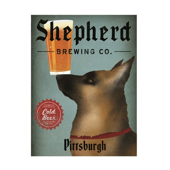 Trademark Fine Art 'German Shepherd Brewing Co Pittsburgh Black' Canvas Art by Ryan Fowler
