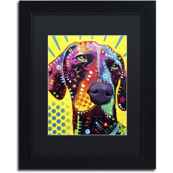 Trademark Fine Art "German Short Hair Pointer" Canvas Art by Dean Russo, Black Matte, Black Frame