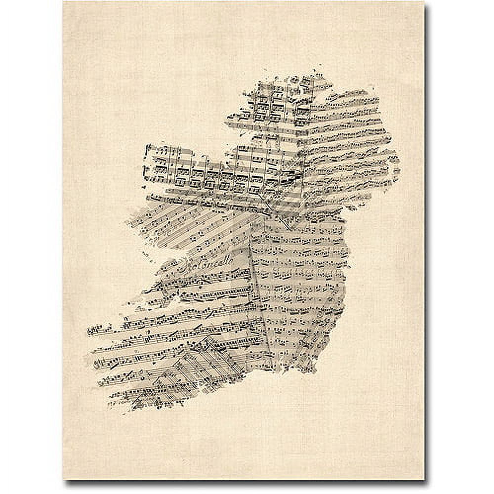 Trademark Fine Art "Germany Text Map IV" Canvas Wall Art by Michael Tompsett