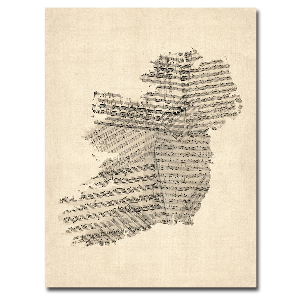 Trademark Fine Art "Germany Text Map IV" Canvas Wall Art by Michael Tompsett