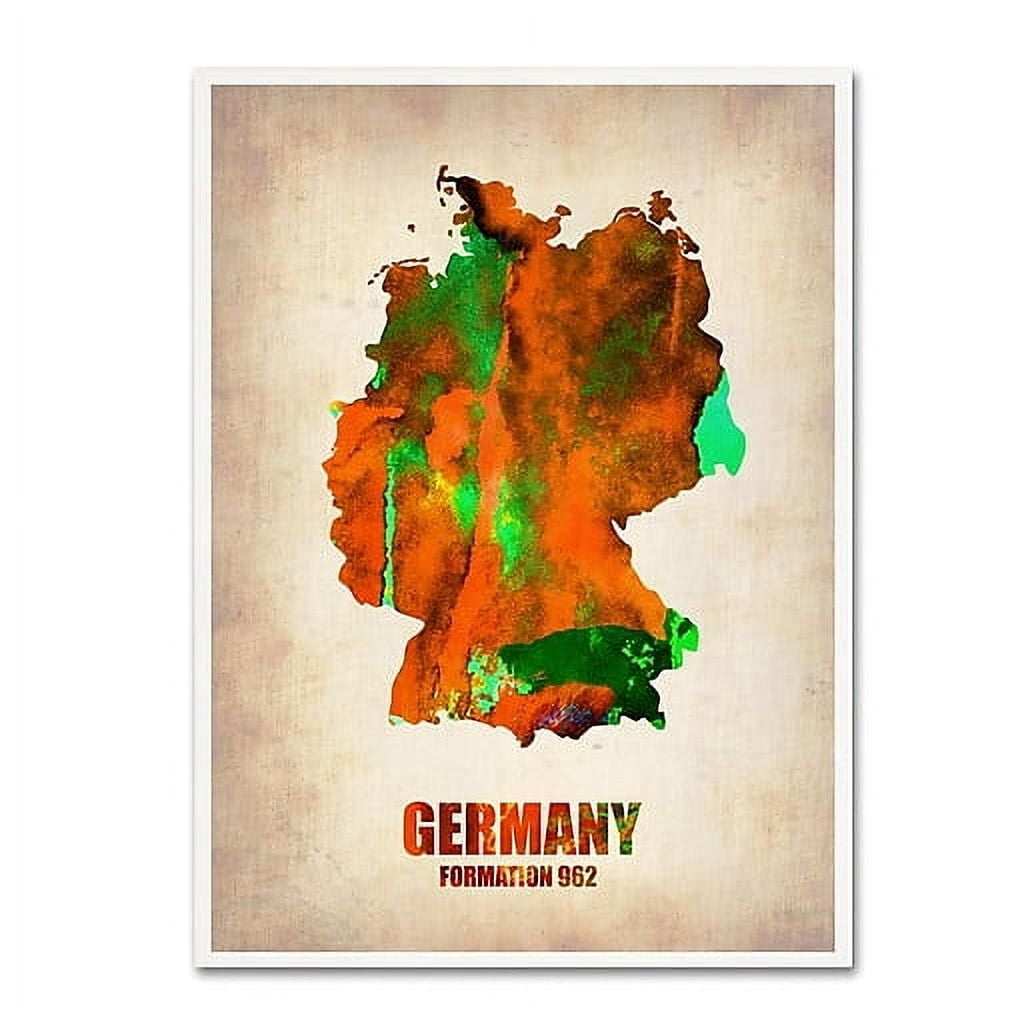 Trademark Fine Art "Germany Watercolor Map" Canvas Art by Naxart