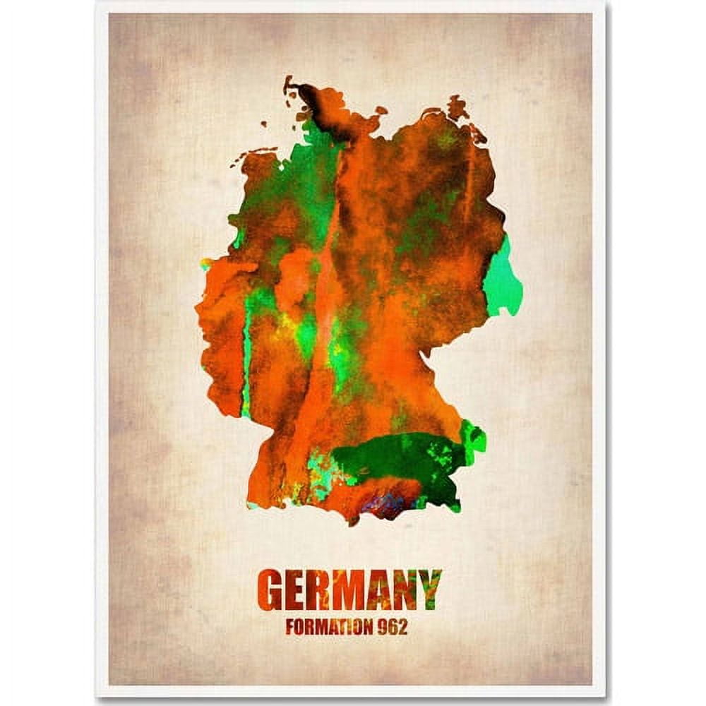 Trademark Fine Art "Germany Watercolor Map" Canvas Art by Naxart