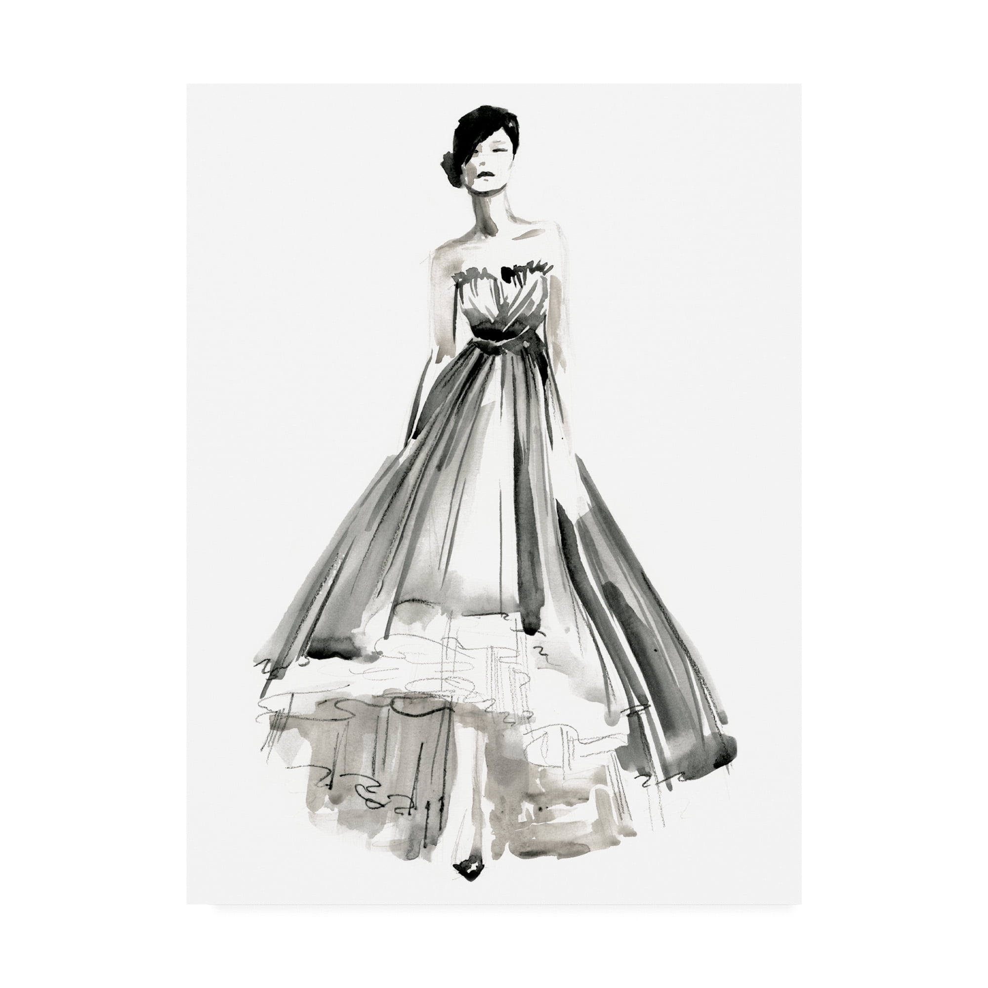 Trademark Fine Art 'Gestural Evening Gown II' Canvas Art by Jennifer Paxton Parker