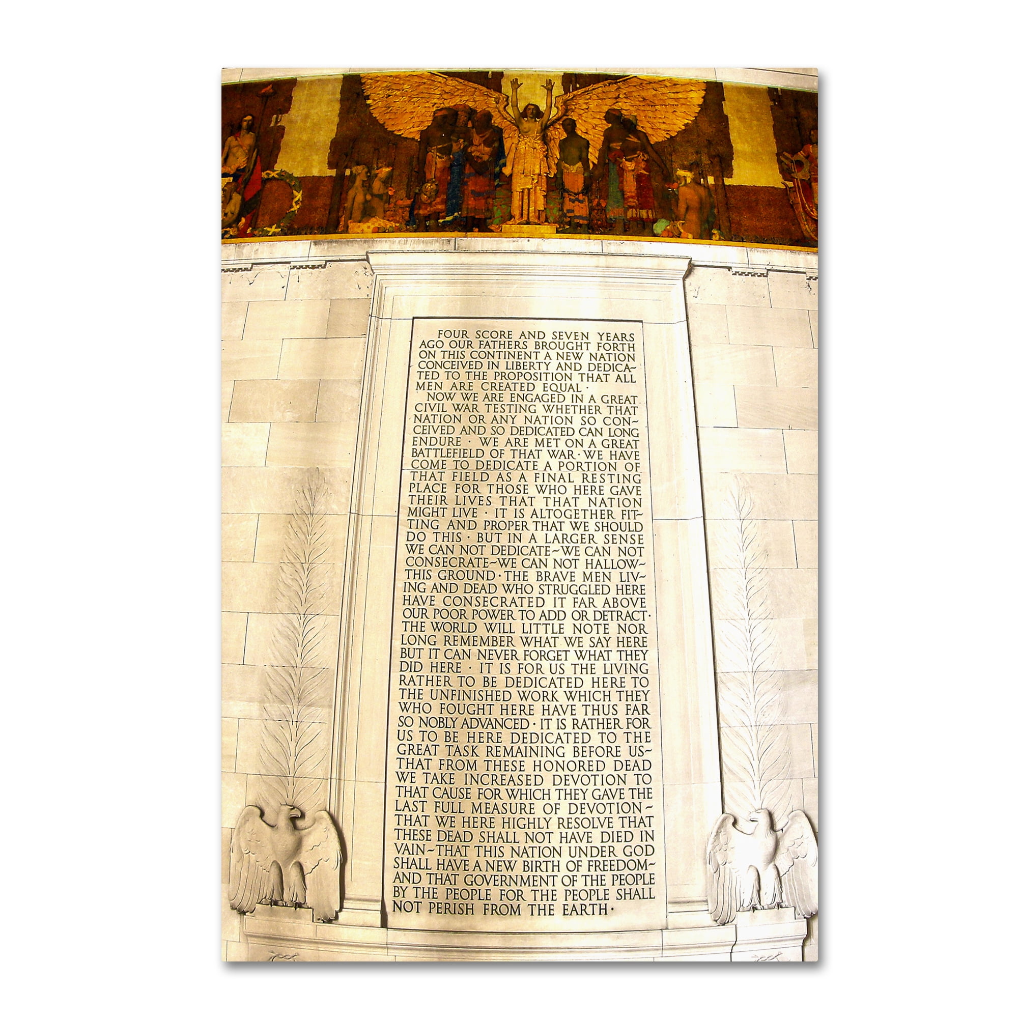 Trademark Fine Art "Gettysburg Address Lincoln Memorial" Canvas Art by CATeyes