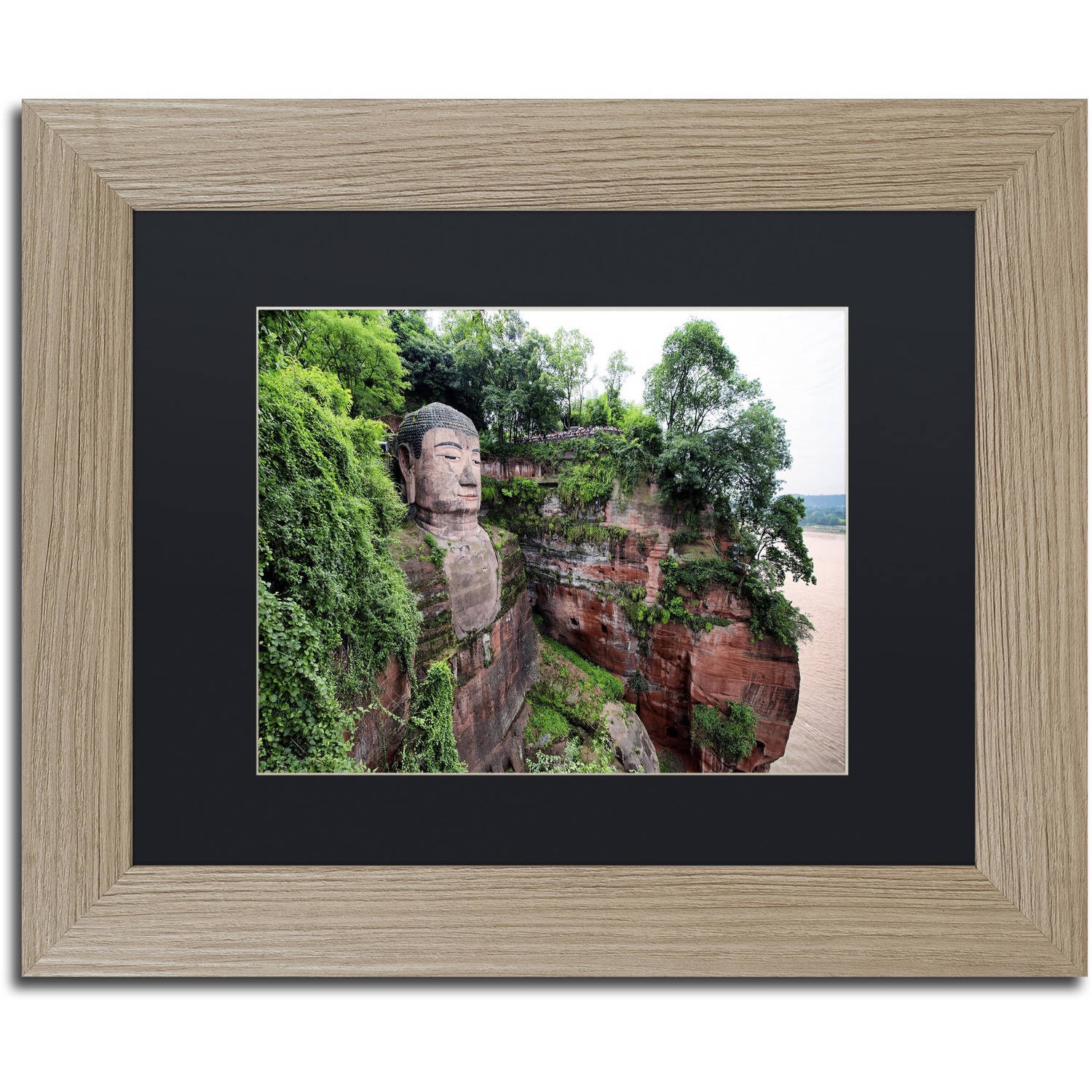 Trademark Fine Art "Giant Buddha" Canvas Art by Philippe Hugonnard, Black Matte, Birch Frame