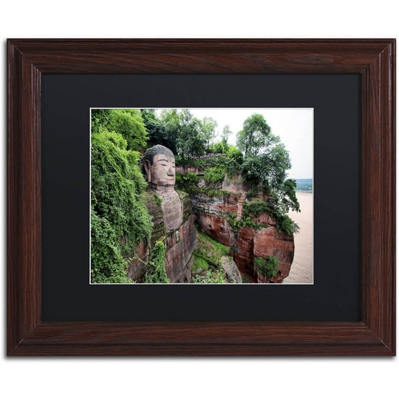 Trademark Fine Art "Giant Buddha" Canvas Art by Philippe Hugonnard, Black Matte, Wood Frame