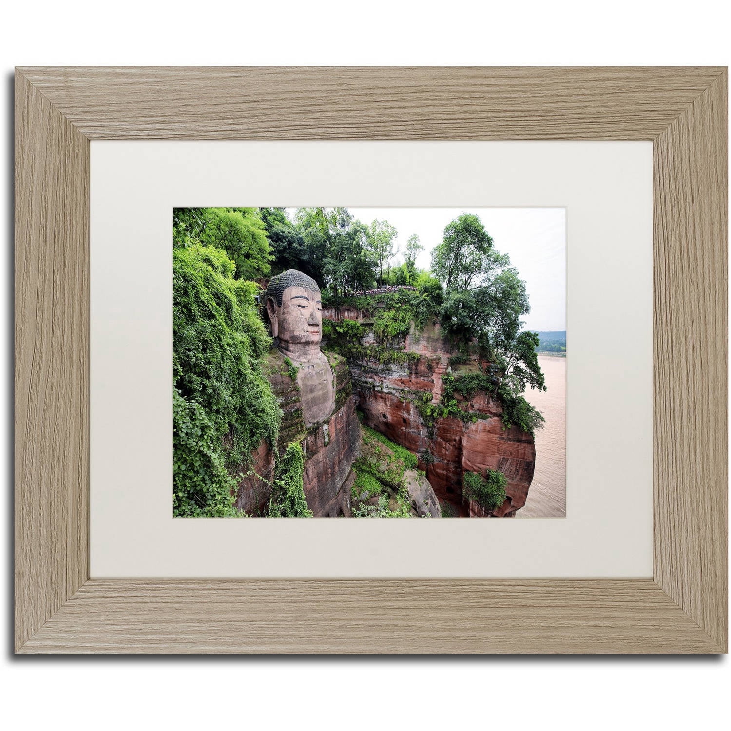 Trademark Fine Art "Giant Buddha" Canvas Art by Philippe Hugonnard, White Matte, Birch Frame