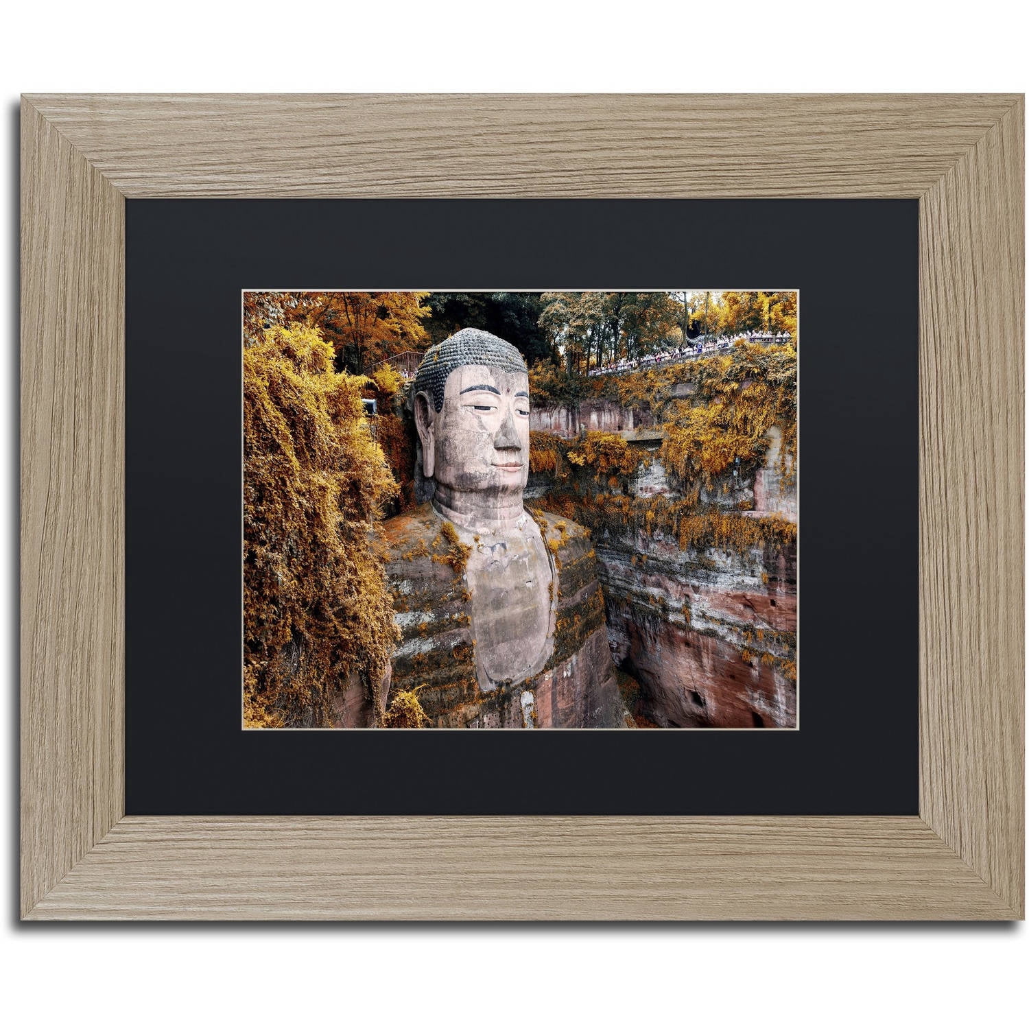 Trademark Fine Art "Giant Buddha I" Canvas Art by Philippe Hugonnard, Black Matte, Birch Frame