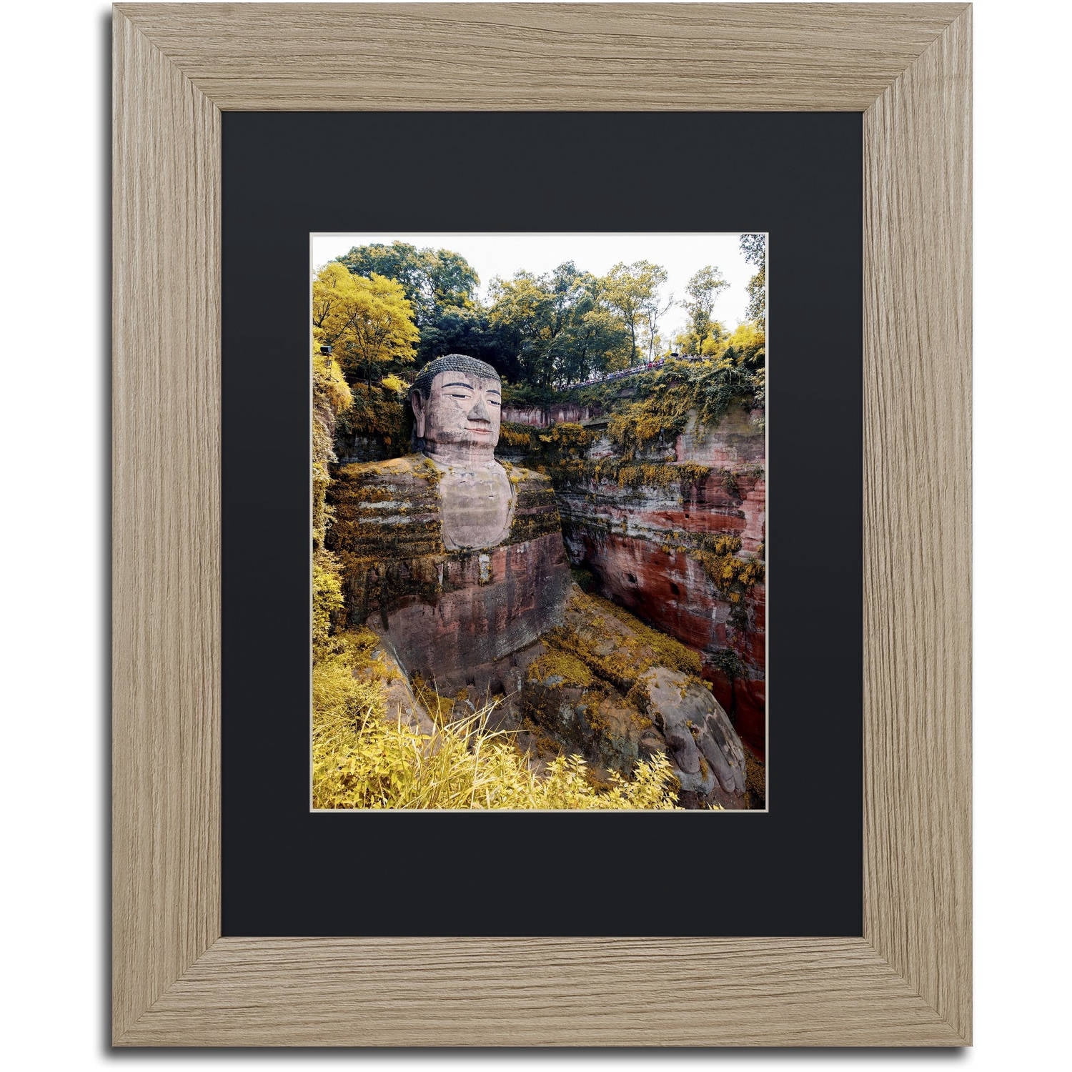 Trademark Fine Art "Giant Buddha II" Canvas Art by Philippe Hugonnard, Black Matte, Birch Frame