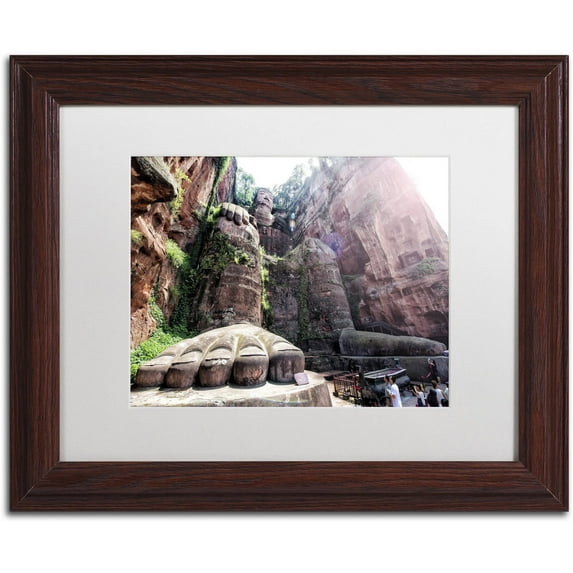 Trademark Fine Art "Giant Buddha IV" Canvas Art by Philippe Hugonnard, White Matte, Wood Frame