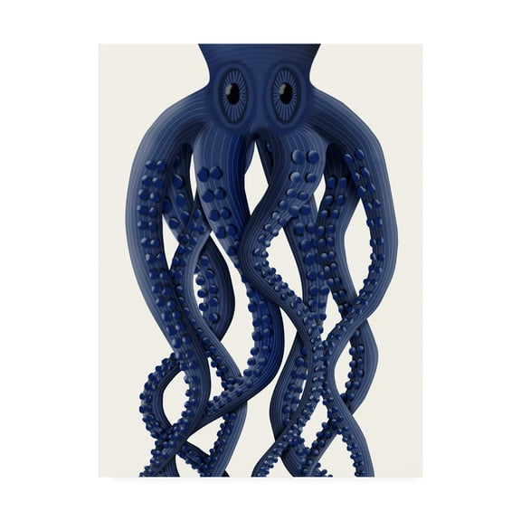 Trademark Fine Art 'Giant Octopus Blue' Canvas Art by Fab Funky