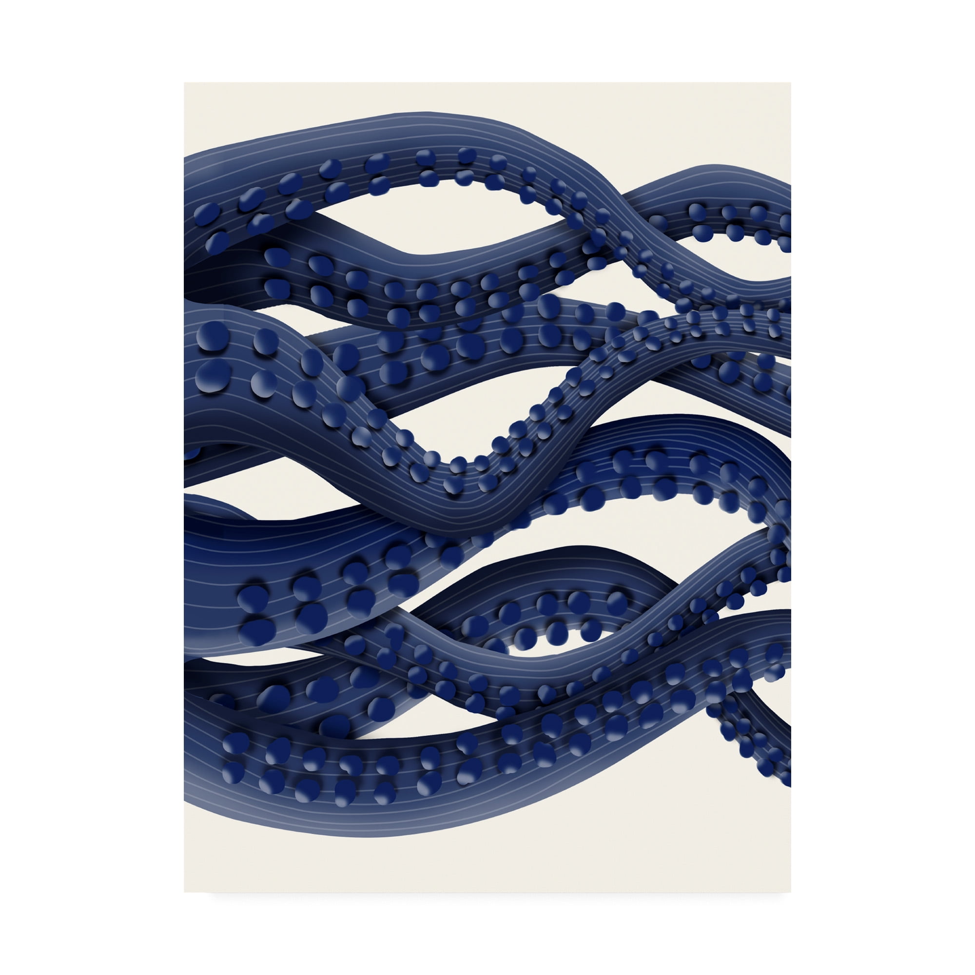 Trademark Fine Art 'Giant Octopus Blue Triptych B' Canvas Art by Fab Funky