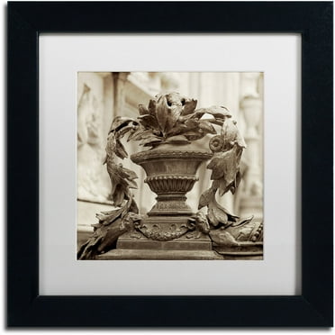 Trademark Fine Art "Giardini Italiano II" Canvas Art by Alan Blaustein, White Matte, Black Frame