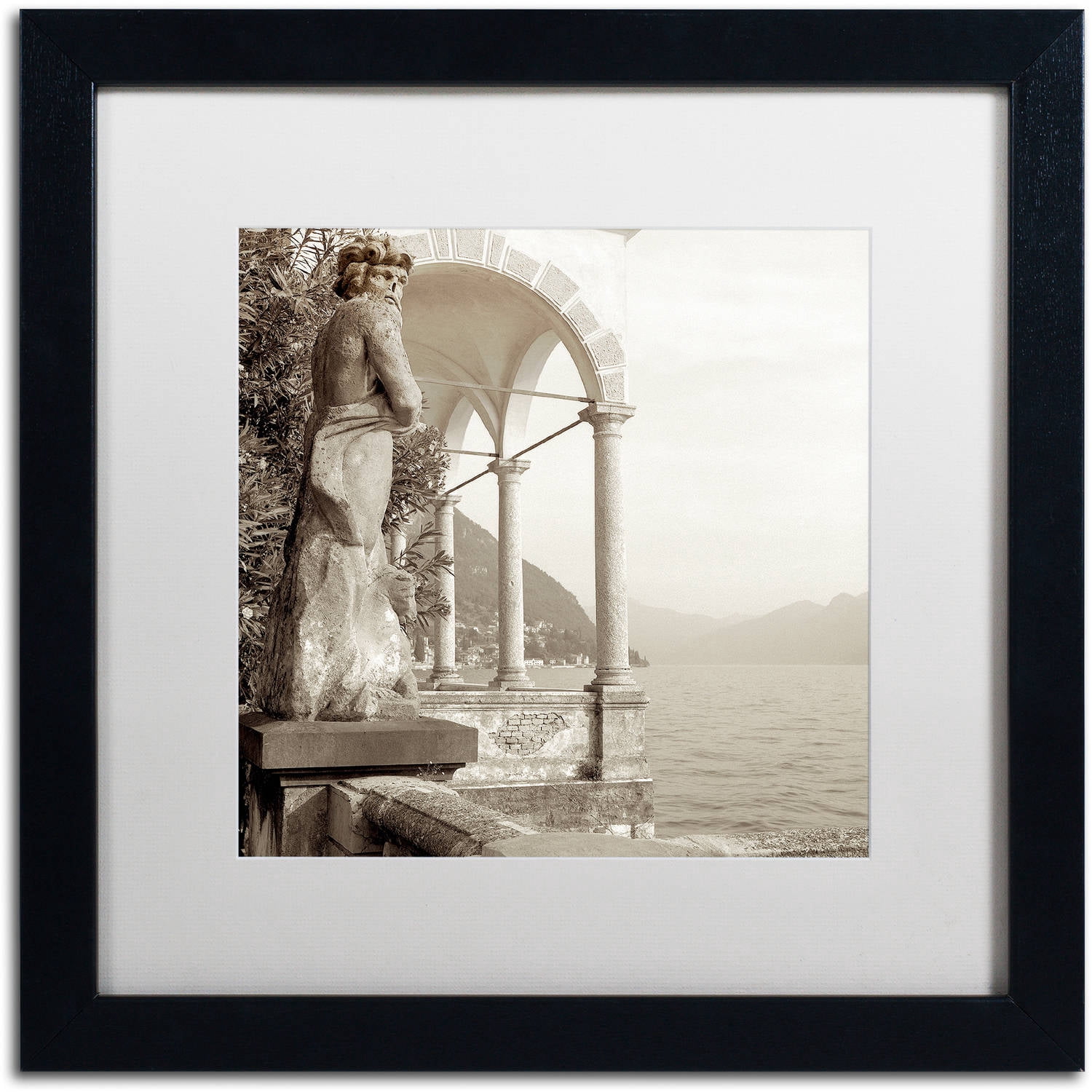 Trademark Fine Art "Giardini Italiano IV" Canvas Art by Alan Blaustein, White Matte, Black Frame