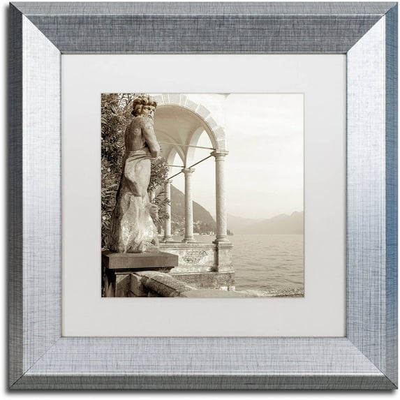 Trademark Fine Art "Giardini Italiano IV" Canvas Art by Alan Blaustein, White Matte, Silver Frame