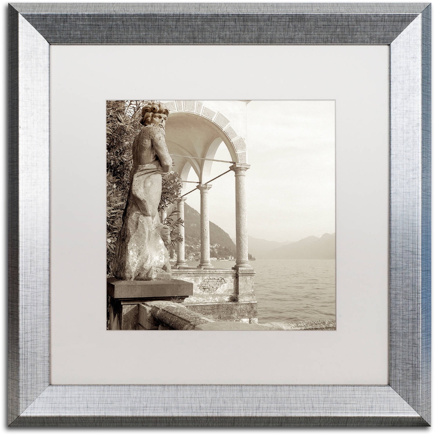 Trademark Fine Art "Giardini Italiano IV" Canvas Art by Alan Blaustein, White Matte, Silver Frame