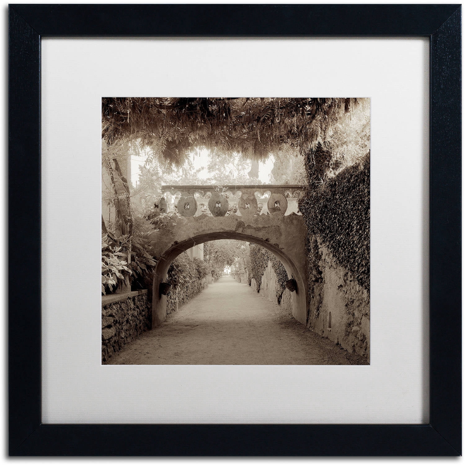 Trademark Fine Art "Giardini Italiano VI" Canvas Art by Alan Blaustein, White Matte, Black Frame