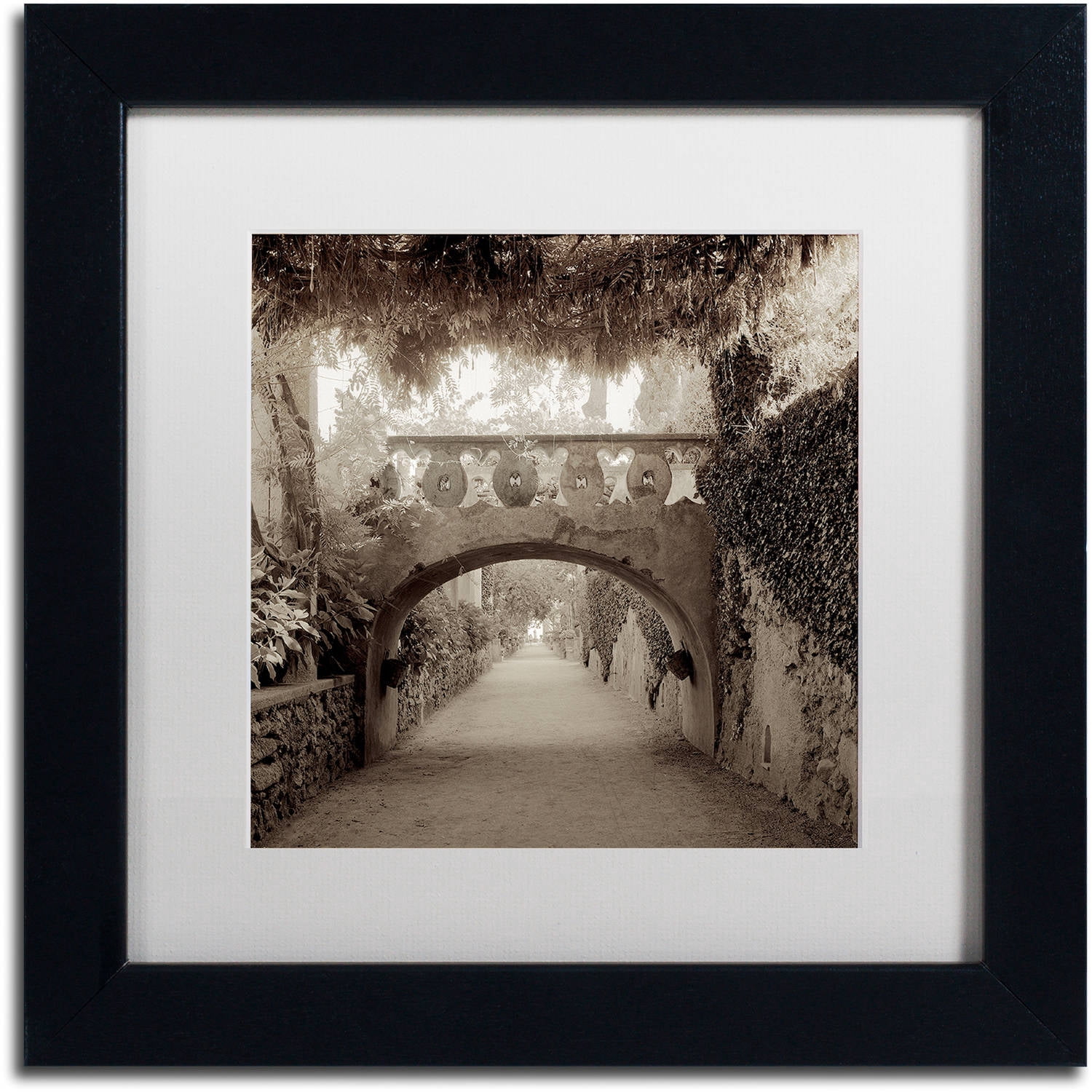 Trademark Fine Art "Giardini Italiano VI" Canvas Art by Alan Blaustein, White Matte, Black Frame