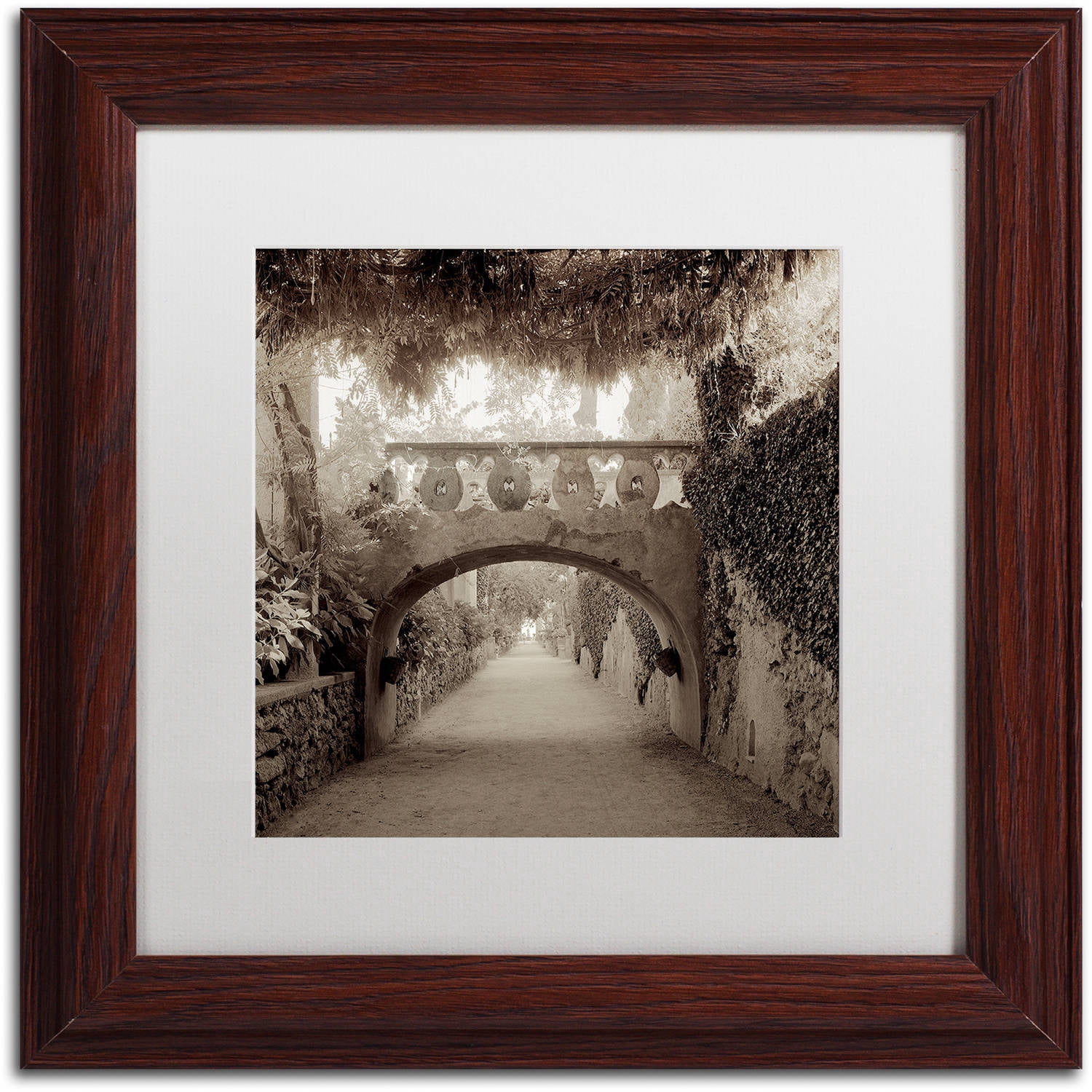 Trademark Fine Art "Giardini Italiano VI" Canvas Art by Alan Blaustein, White Matte, Wood Frame