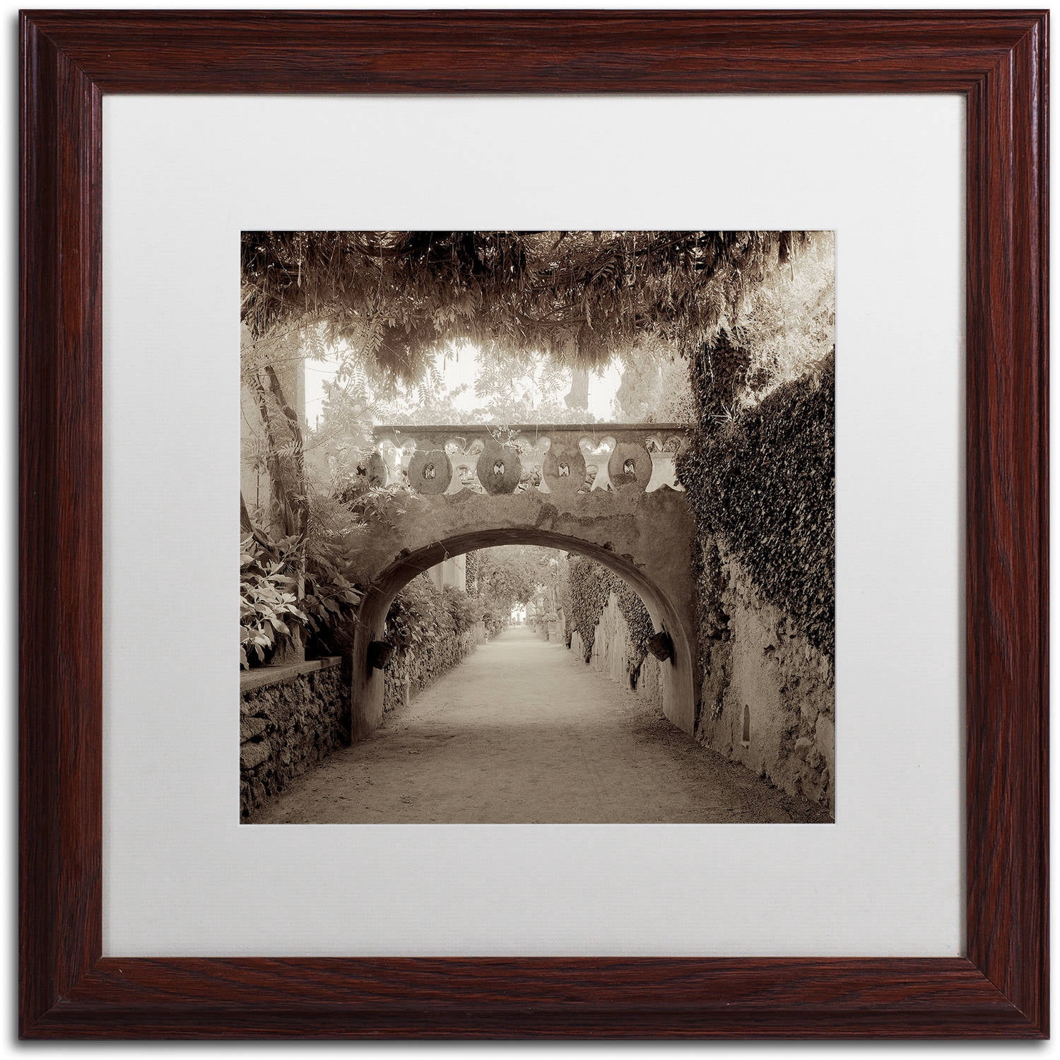Trademark Fine Art "Giardini Italiano VI" Canvas Art by Alan Blaustein, White Matte, Wood Frame