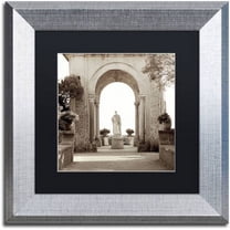 Trademark Fine Art "Giardini Italiano VIII" Canvas Art by Alan Blaustein, Black Matte, Silver Frame