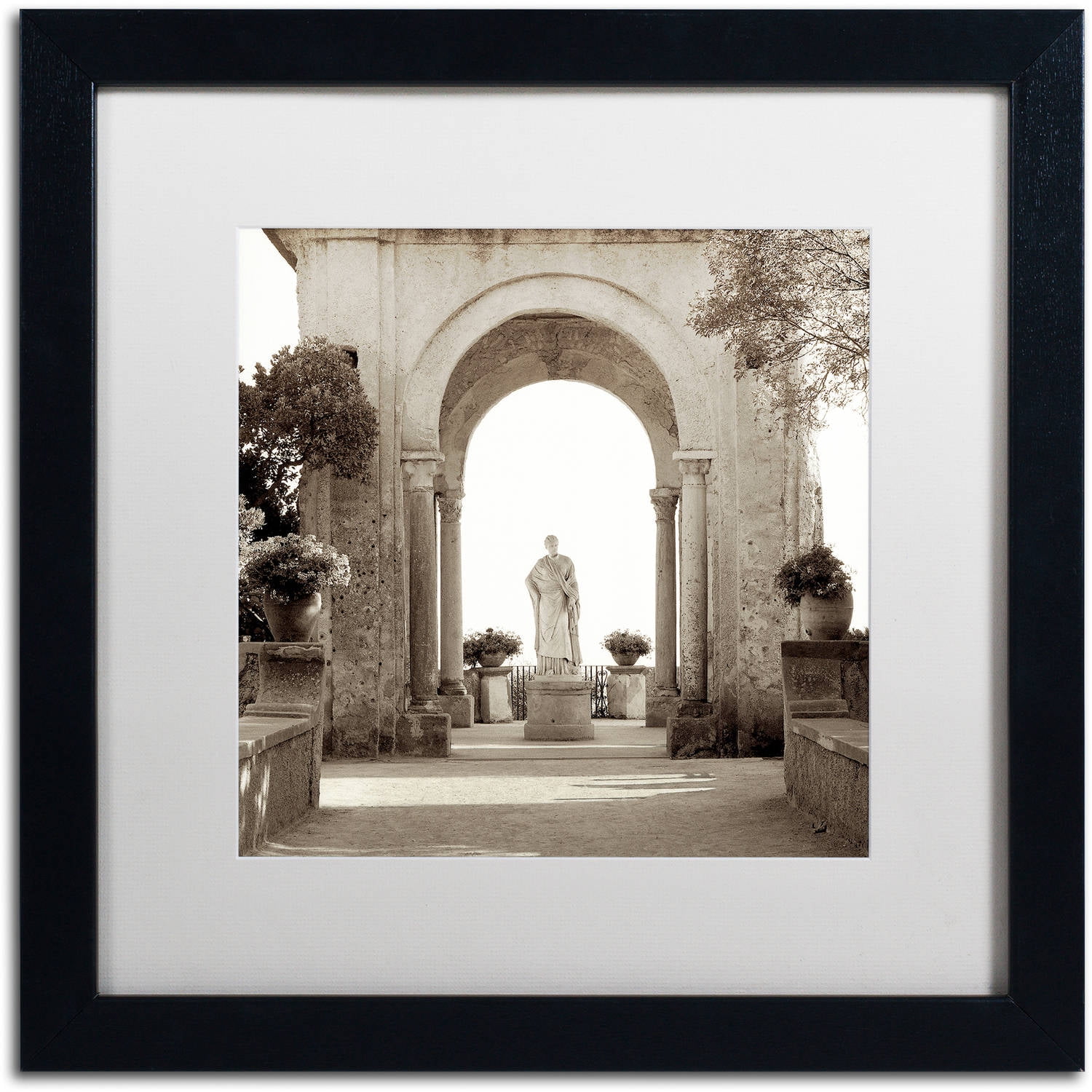 Trademark Fine Art "Giardini Italiano VIII" Canvas Art by Alan Blaustein, White Matte, Black Frame