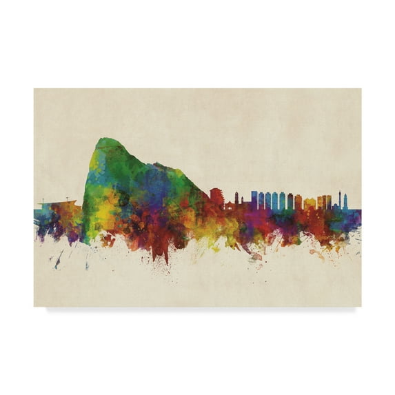 Trademark Fine Art 'Gibraltar Skyline' Canvas Art by Michael Tompsett