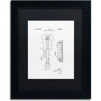 Trademark Fine Art "Gibson Electric Guitar Patent White" Canvas Art by Claire Doherty, Black Matte, Black Frame