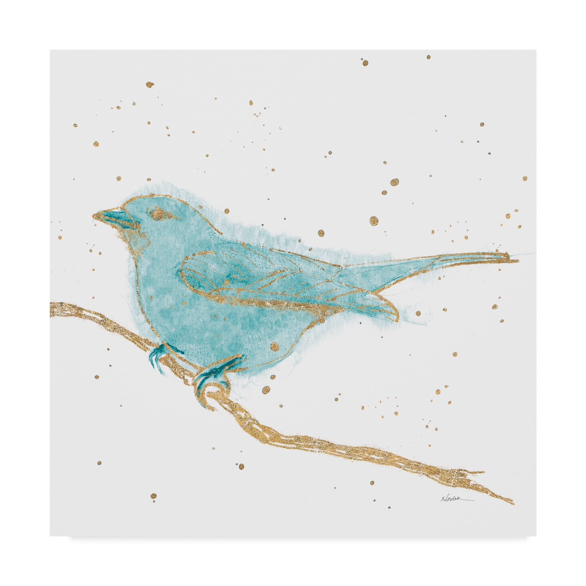 Trademark Fine Art 'Gilded Bird I Teal' Canvas Art by Shirley Novak