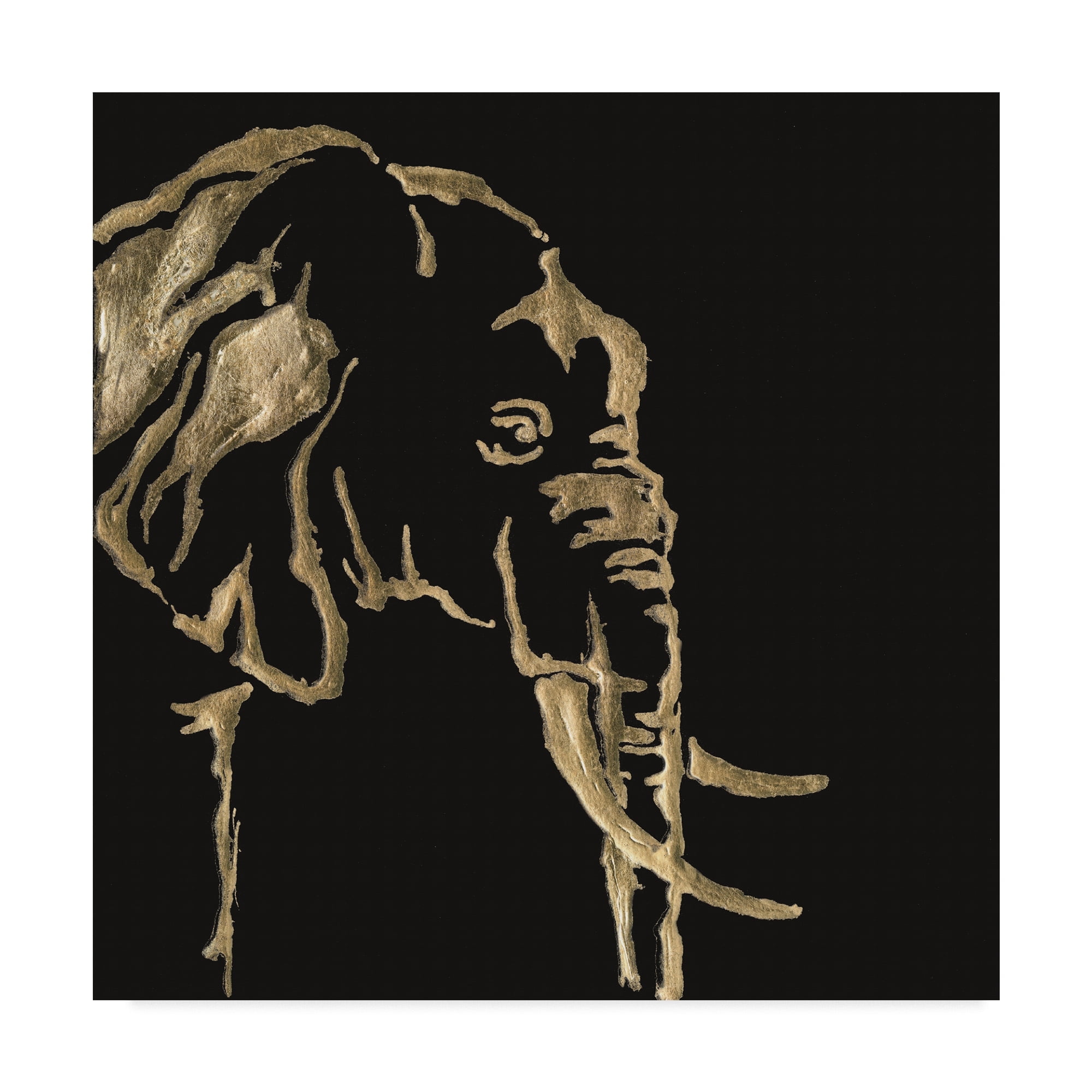 Trademark Fine Art 'Gilded Elephant on Black' Canvas Art by Chris Paschke