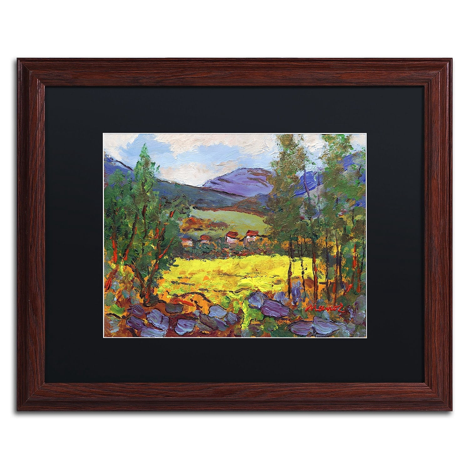 Trademark Fine Art "Gilded Glade" Canvas Art by Manor Shadian Black Matte, Wood Frame