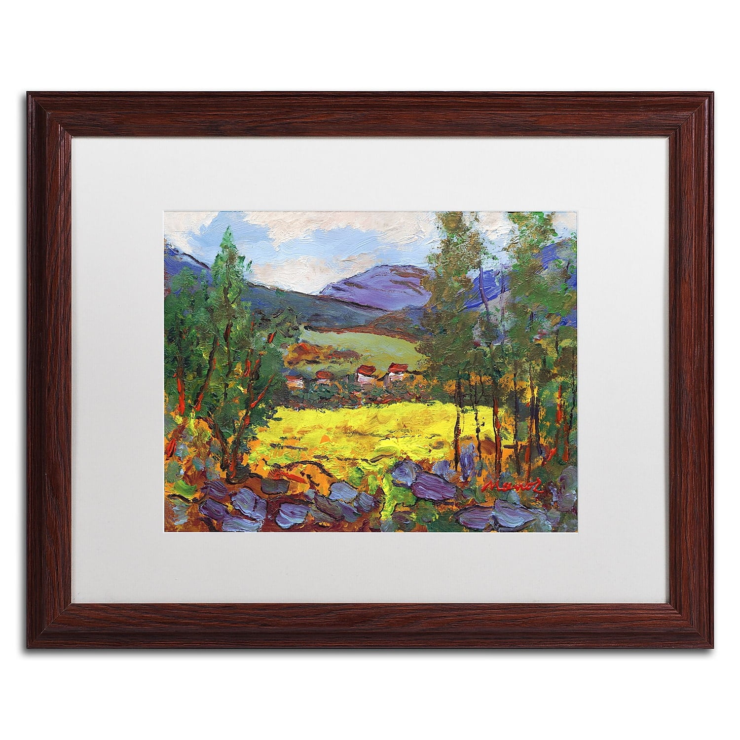 Trademark Fine Art "Gilded Glade" Canvas Art by Manor Shadian White Matte, Wood Frame