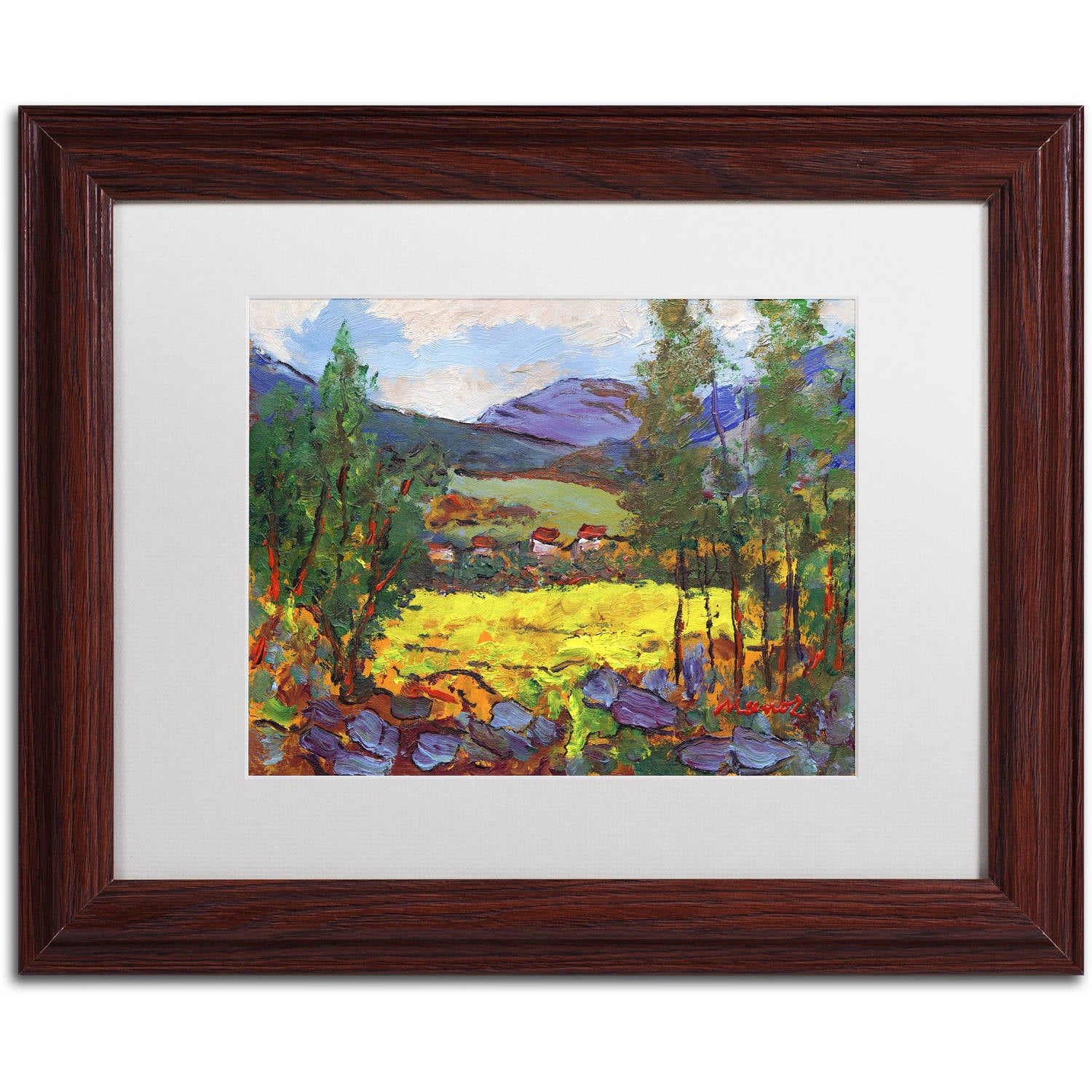 Trademark Fine Art "Gilded Glade" Canvas Art by Manor Shadian White Matte, Wood Frame