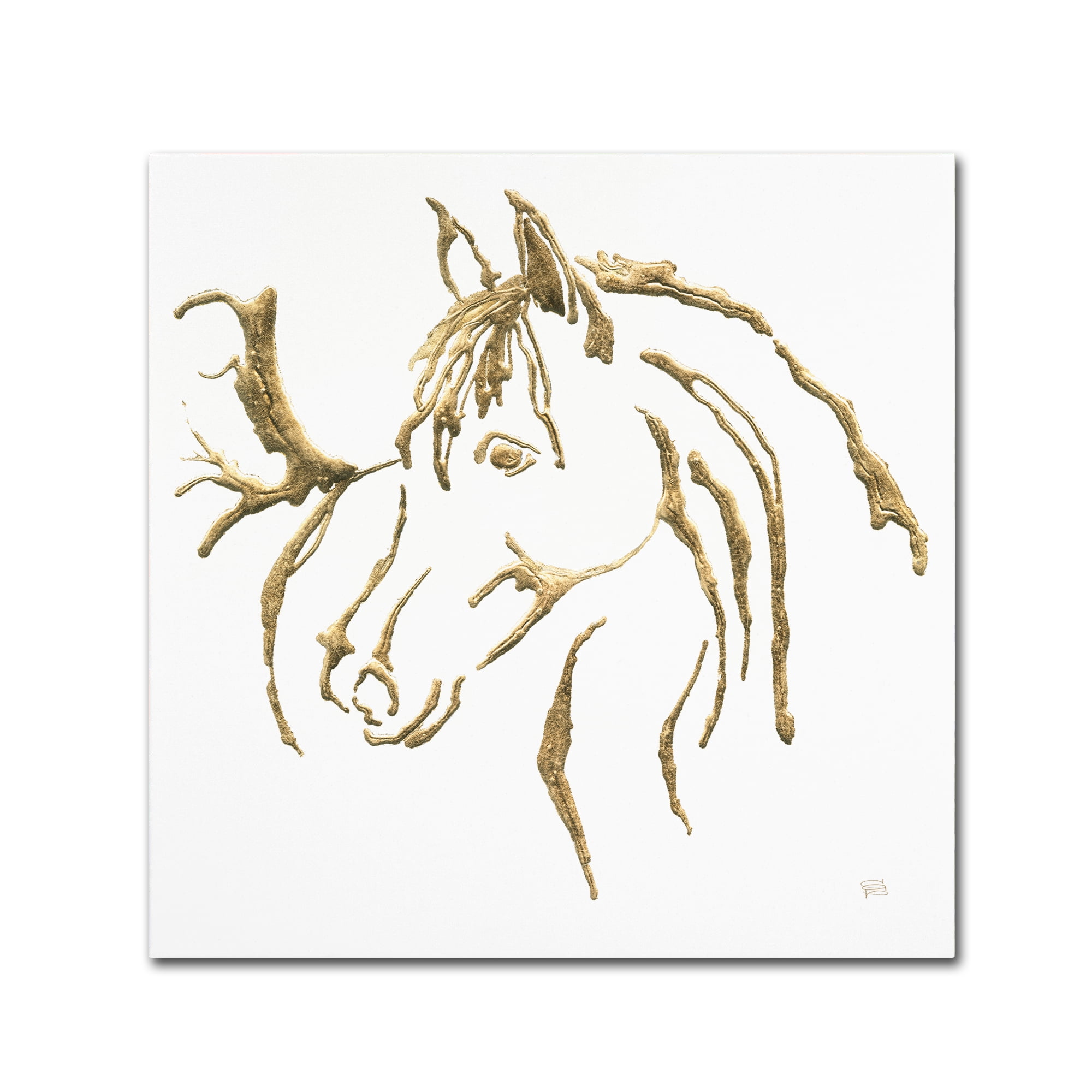 Trademark Fine Art 'Gilded Mare on White' Canvas Art by Chris Paschke