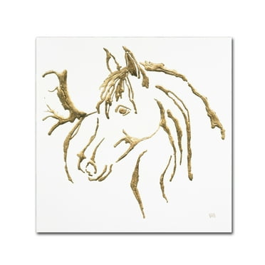 Trademark Fine Art 'Gilded Mare on White' Canvas Art by Chris Paschke