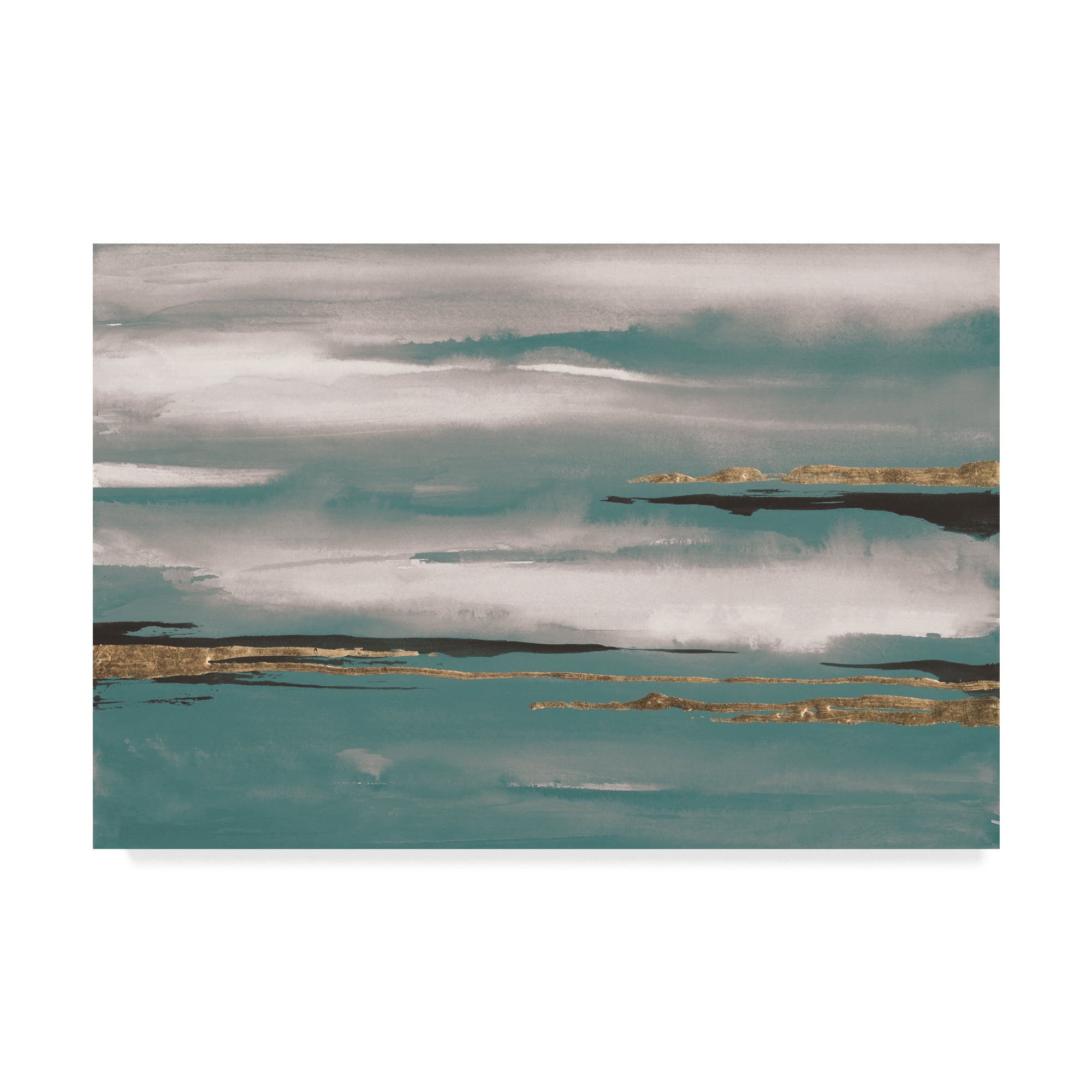 Trademark Fine Art 'Gilded Storm I Teal Grey' Canvas Art by Chris Paschke