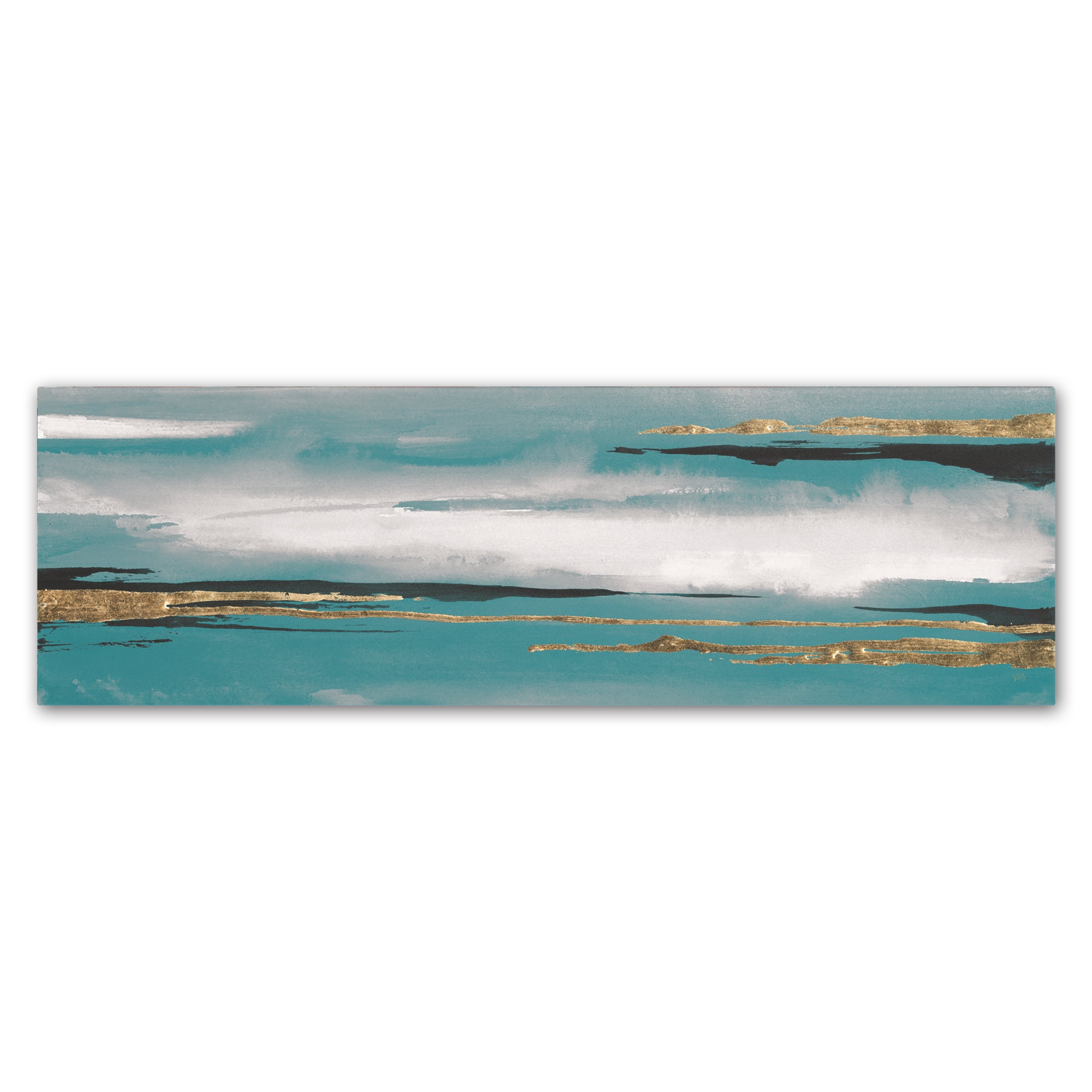 Trademark Fine Art 'Gilded Storm I Teal Grey Crop' Canvas Art by Chris Paschke