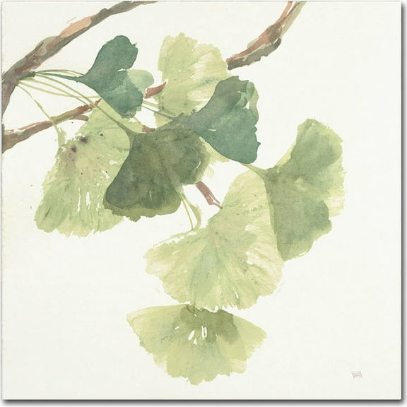 Trademark Fine Art Chris Paschke Gingko Leaves I Light Canvas Wall Art - 14x14