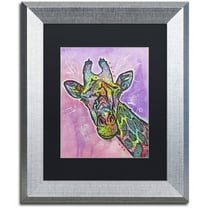 Trademark Fine Art "Giraffe" Canvas Art by Dean Russo, Black Matte, Silver Frame