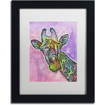 Trademark Fine Art "Giraffe" Canvas Art by Dean Russo, White Matte, Black Frame