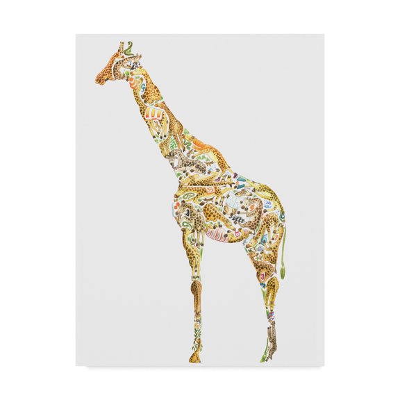 Trademark Fine Art 'Giraffe Collage' Canvas Art by Louise Tate