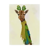 Trademark Fine Art 'Giraffe and Scarves' Canvas Art by Fab Funky