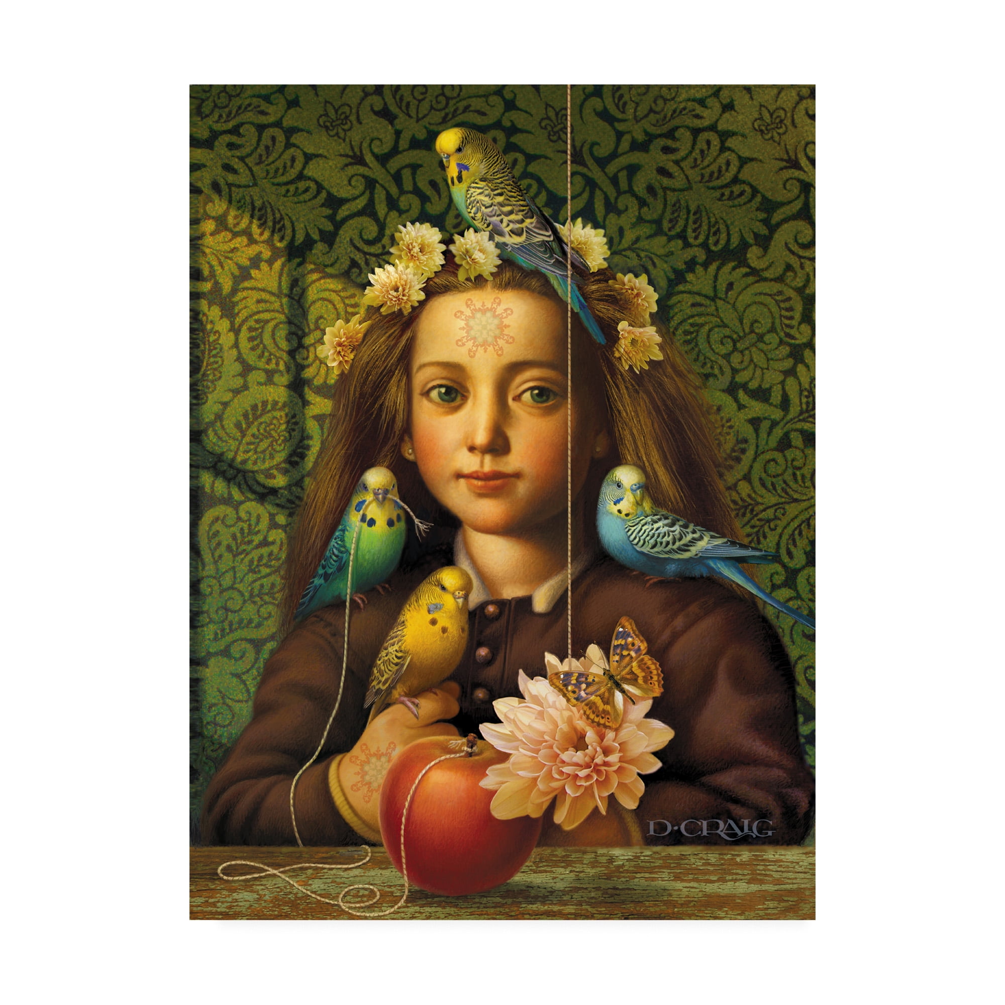 Dan Craig 24x32 Brown and Green Canvas Art Print